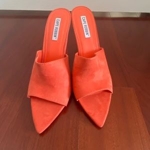 Orange High Heel Mule